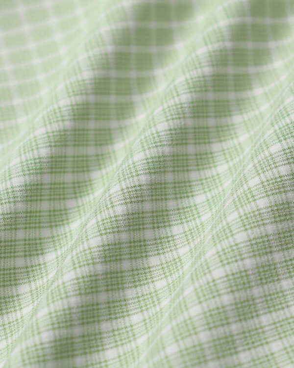 Green Plaid Square Neck Shirred Slip Mini Dress - Image 8