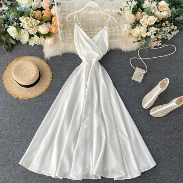 Stylish v neck backless dress summer dress 045 - Image 2