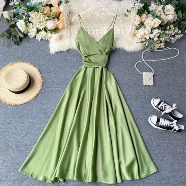 Stylish v neck backless dress summer dress 045 - Image 3