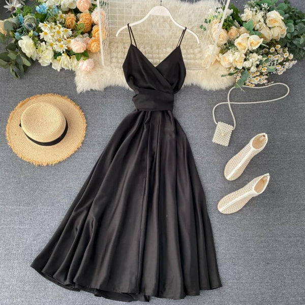 Stylish v neck backless dress summer dress 045 - Image 6