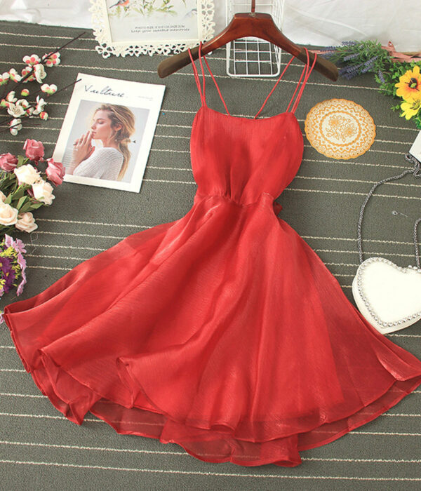 Cute Tulle Backless Short Dress Mini Dress P343 - Image 4
