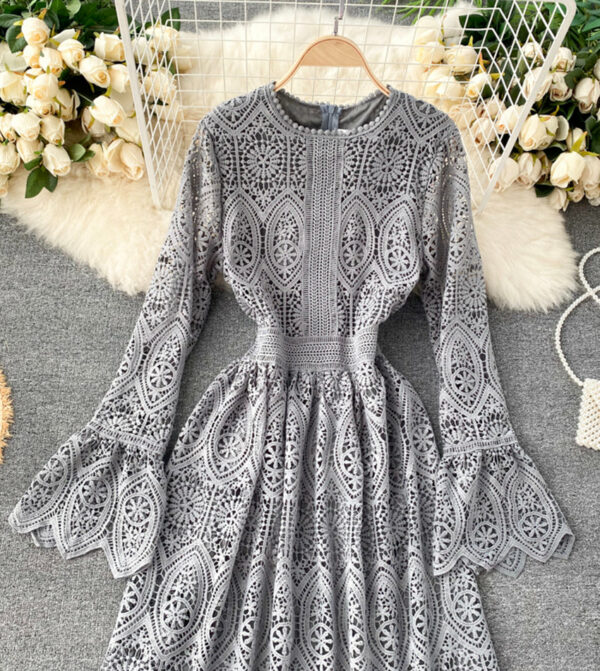 A Line Lace Long Sleeve Dress Fashion Dress P334 - Image 2