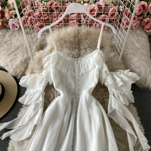 Cute Chiffon White Dress Fashion Dress P341 - Image 3