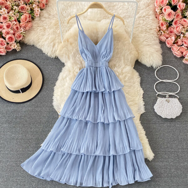 Cute V Neck Short A Line Dress Fashion Dress P340 - Image 2