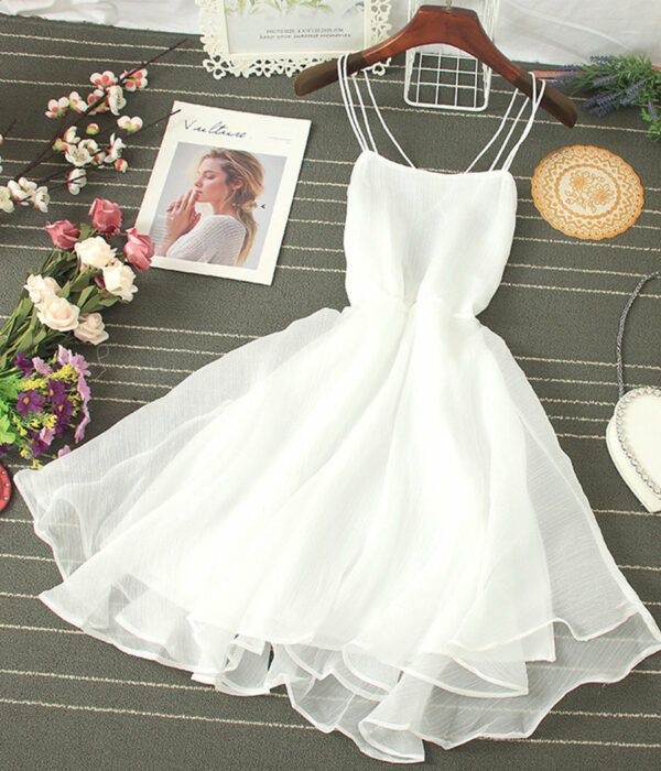 Cute Tulle Backless Short Dress Mini Dress P343 - Image 6