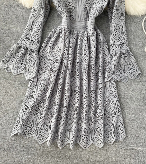 A Line Lace Long Sleeve Dress Fashion Dress P334 - Image 3