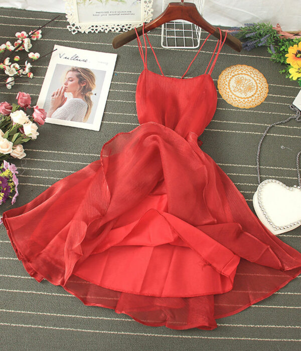 Cute Tulle Backless Short Dress Mini Dress P343 - Image 2