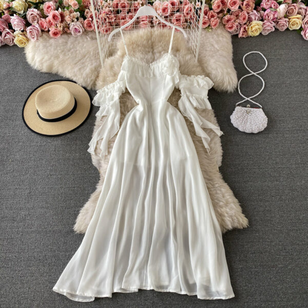 Cute Chiffon White Dress Fashion Dress P341 - Image 5