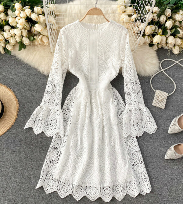 A Line Lace Long Sleeve Dress Fashion Dress P334 - Image 4