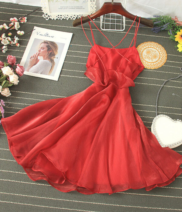 Cute Tulle Backless Short Dress Mini Dress P343 - Image 3