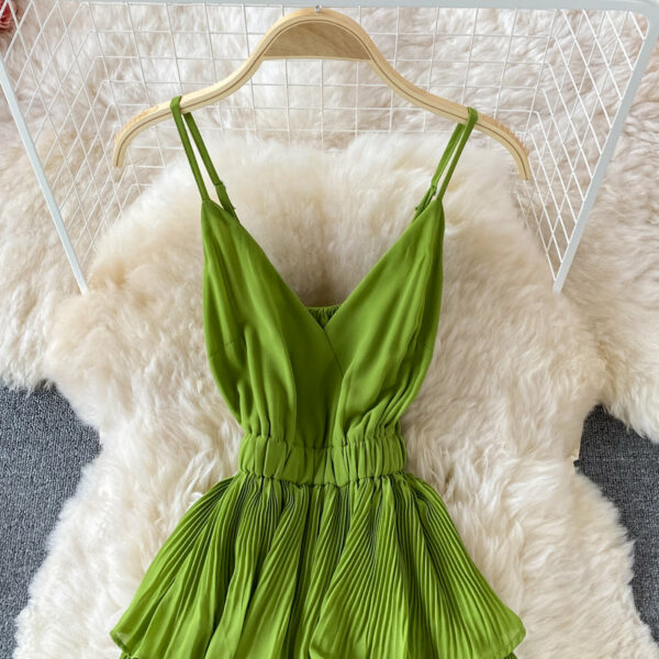 Cute V Neck Short A Line Dress Fashion Dress P340 - Image 6
