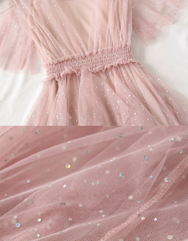 Girl Summer Dress A Line Tulle Dress With Sequins P335 - Image 2