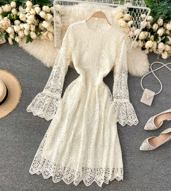 A Line Lace Long Sleeve Dress Fashion Dress P334 - Image 5
