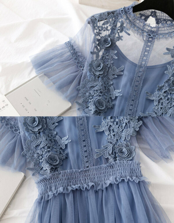 Cute A Line Tulle Lace Applique Dress Summer Dress P337 - Image 6