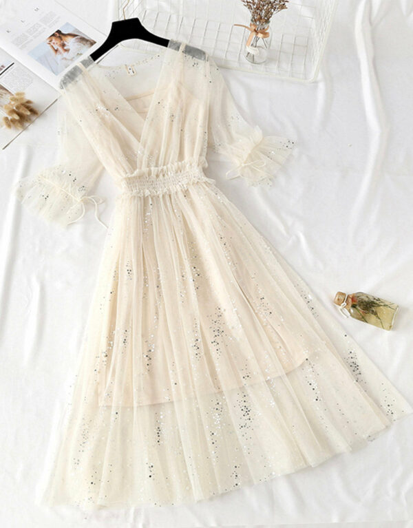 A Line Two Pieces Tulle Dress With Sequins P336 - Image 8