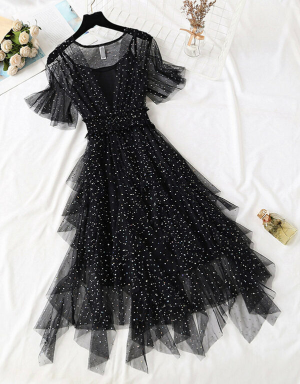Girl Summer Dress A Line Tulle Dress With Sequins P335 - Image 7