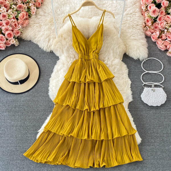 Cute V Neck Short A Line Dress Fashion Dress P340 - Image 8