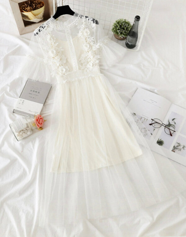 Cute A Line Tulle Lace Applique Dress Summer Dress P337 - Image 8
