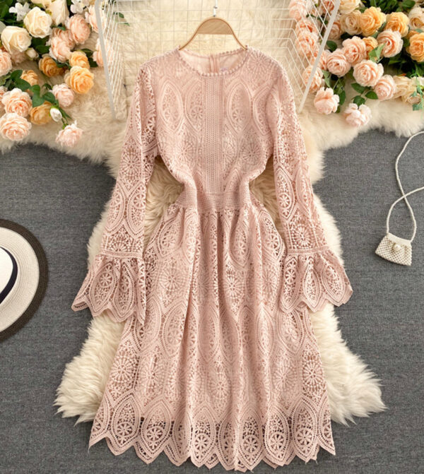 A Line Lace Long Sleeve Dress Fashion Dress P334 - Image 8