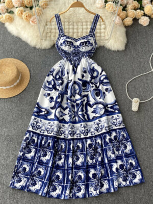 Sexy spaghetti straps summer bohemia dress women's dress P134