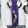 Elegant slit suspender dress