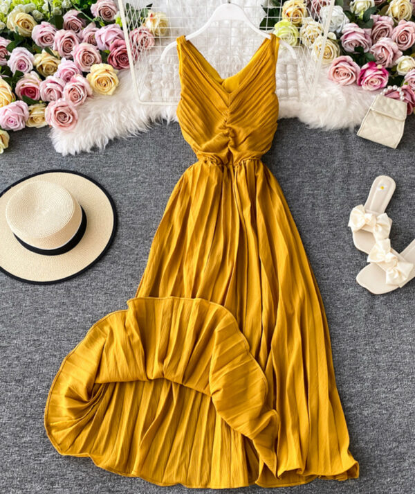 Simple V-neck Dress Sleeveless Dress P267 - Image 2