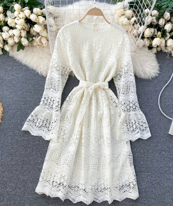 Cute Lace Long Sleeve Dress Lace Dress P318 - Image 2