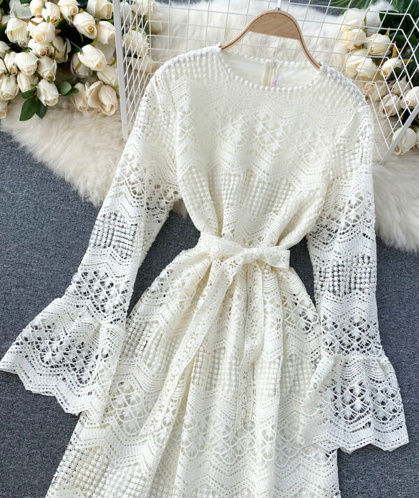 Cute Lace Long Sleeve Dress Lace Dress P318 - Image 3