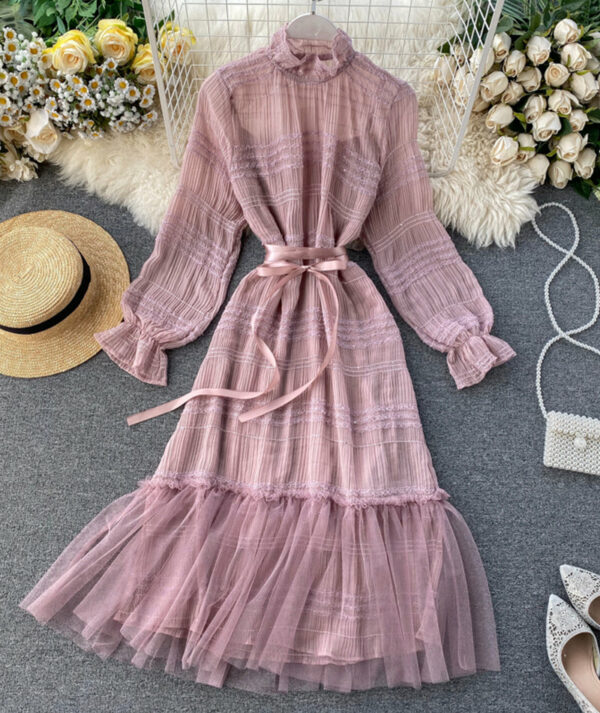 Unique Tulle Long Sleeve Dress Fashion Dress P322 - Image 3
