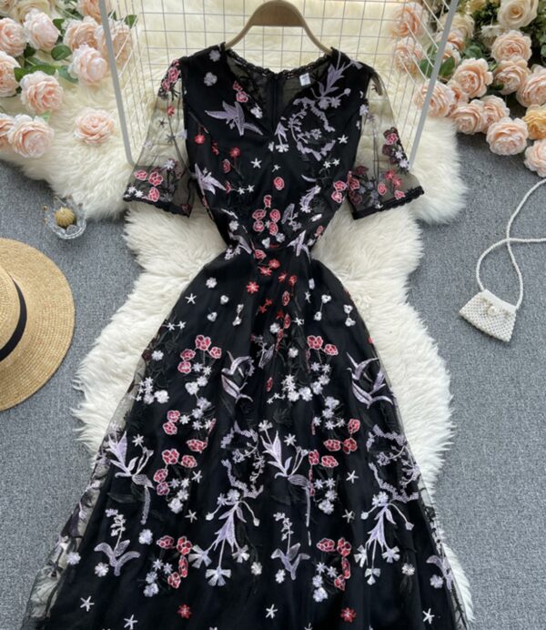 Black A Line Lace Short Dress Fashion Dress P299 - Image 5