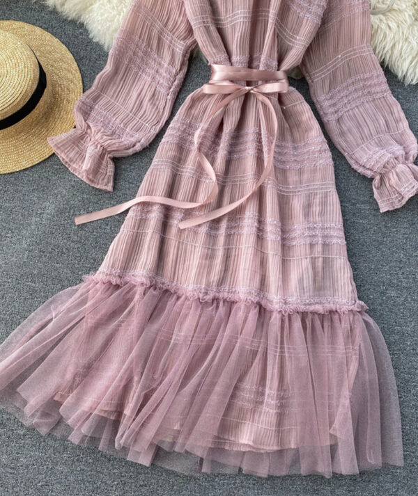 Unique Tulle Long Sleeve Dress Fashion Dress P322 - Image 5