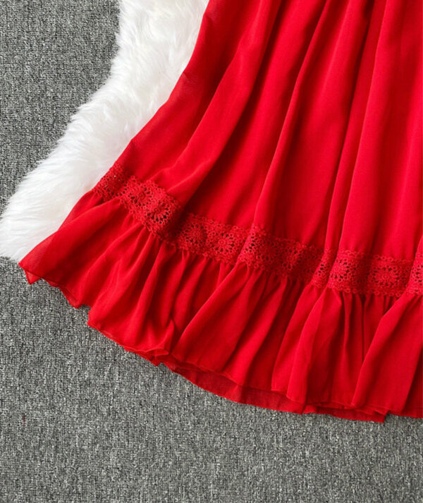 Red A Line Chiffon Dress Fashion Girl Dress P303 - Image 7
