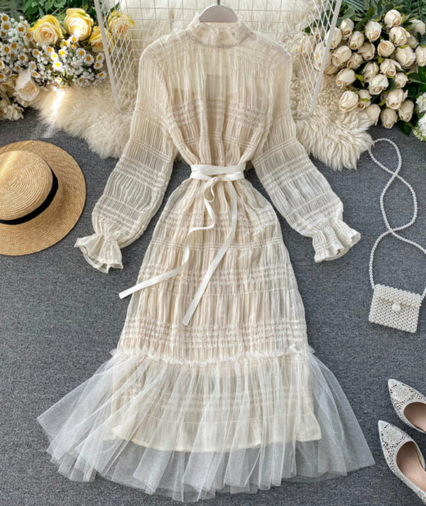 Unique Tulle Long Sleeve Dress Fashion Dress P322 - Image 8