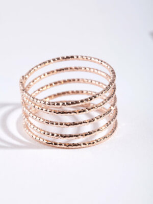 Rose Diamond Cut Spiral Ring