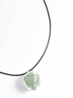 Green Spiral Cord Necklace