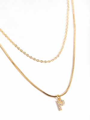 Letter P Layered Initial Necklace
