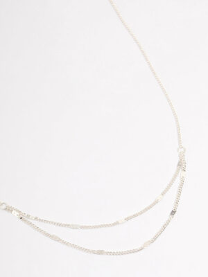 Clamped Cable Double Necklace