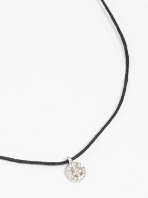 Rhodium Peace Sign Pendant Necklace