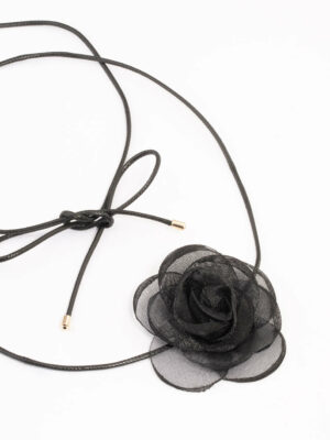 Black Mesh Thin Rope Choker