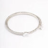 Rhodium Double Pointed  Bangle