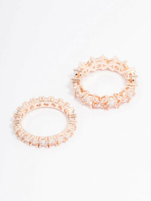 Rose Flower Stacking Ring Set