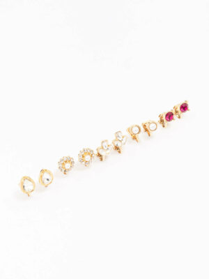 Jewel Stone Clip On Earring 5-Pack