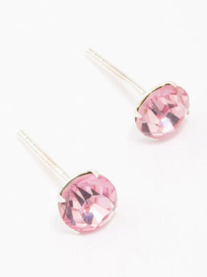 Pink Czech Crystal Small Stud Earrings
